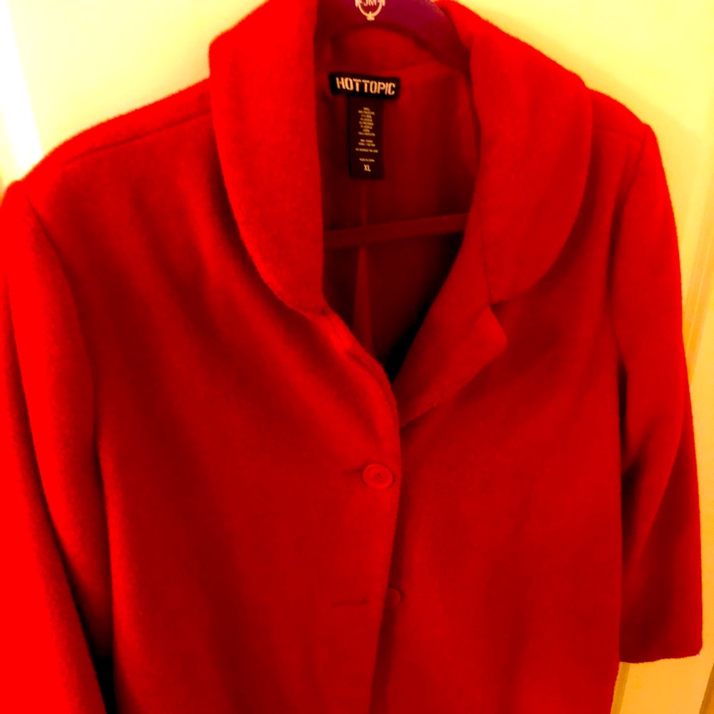 Red Hot topic wool blend peacoat